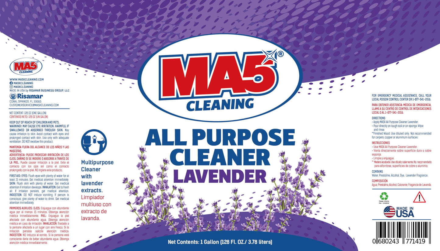 MA5x All Purpose Cleaner, Lavender, 1 Gallon | Multipurpose Cleaner with Lavender Extracts