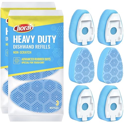 Scrub Dots Dishwand Refills for Scotch-Brite Dish Wand Handle, Non Scratch Heavy Duty Replacement Head,Soap Dispenser Scrubber Pad Refill Sponge Brush