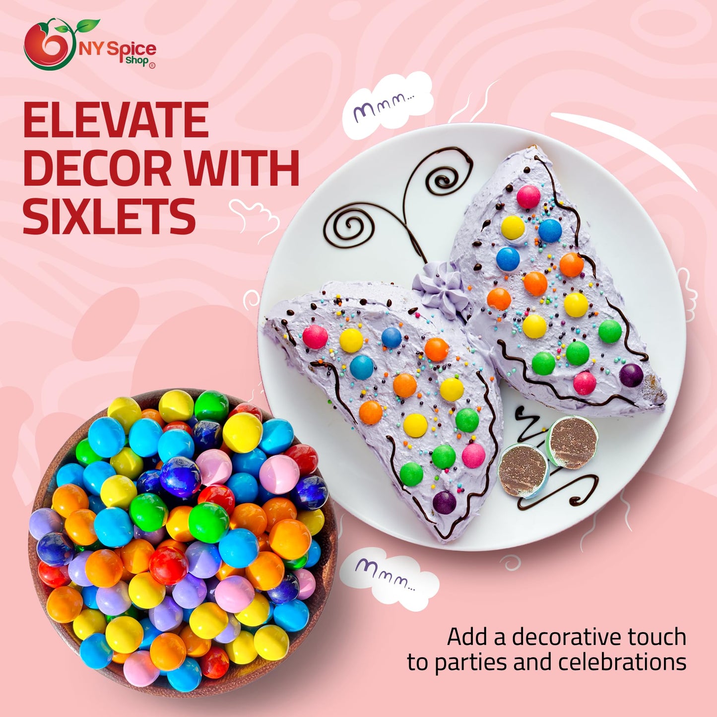 NY Spice Shop Assorted Sixlets Candy - 3 Pound Holiday Chocolate Balls - Assorted Themed Candies for Holiday Snack Mix Treats, Seasonal Candy Buffet