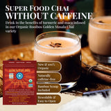 Blue Lotus Chai - Golden Rooibos Flavor Masala Chai - Makes 17 Cups - 0.5 Ounce Masala Spiced Chai Powder with Organic Spices - Instant Indian Tea No