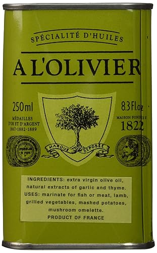 A L'Olivier Garlic & Thyme Infused Extra Virgin Olive Oil, 8.3 fl oz