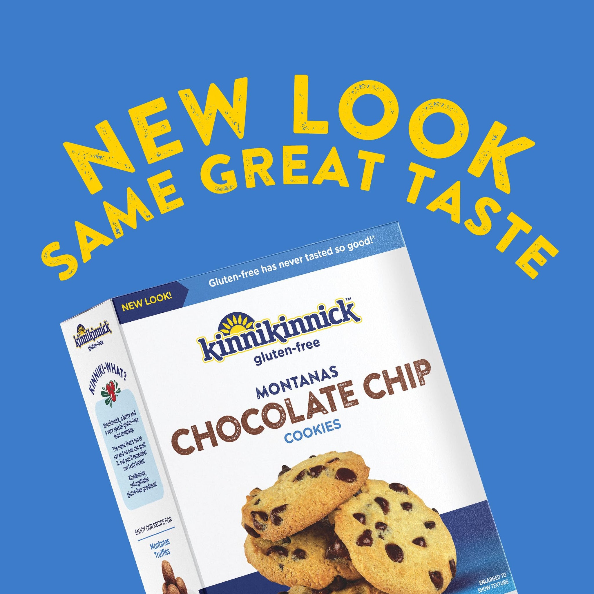 Kinnikinnick Gluten Free Montanas Chocolate Chip Cookies, 8 oz Box, Allergy Friendly, Vegan, Kosher