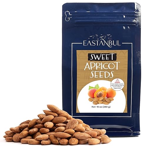 Eastanbul Apricot Seeds, Sweet Apricot Kernels 10oz, Natural Raw Dried Seeds, Semillas Albaricoque, Almondy from Turkey, Vegan, Gluten Free, Non GMO