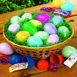 Fun Express Candy Filled Easter Eggs Bulk 24 Pack - Pre-Filled Plastic Easter Eggs with Chocolate Candy Inside | Pastel Colors for Hunt Party Supplies