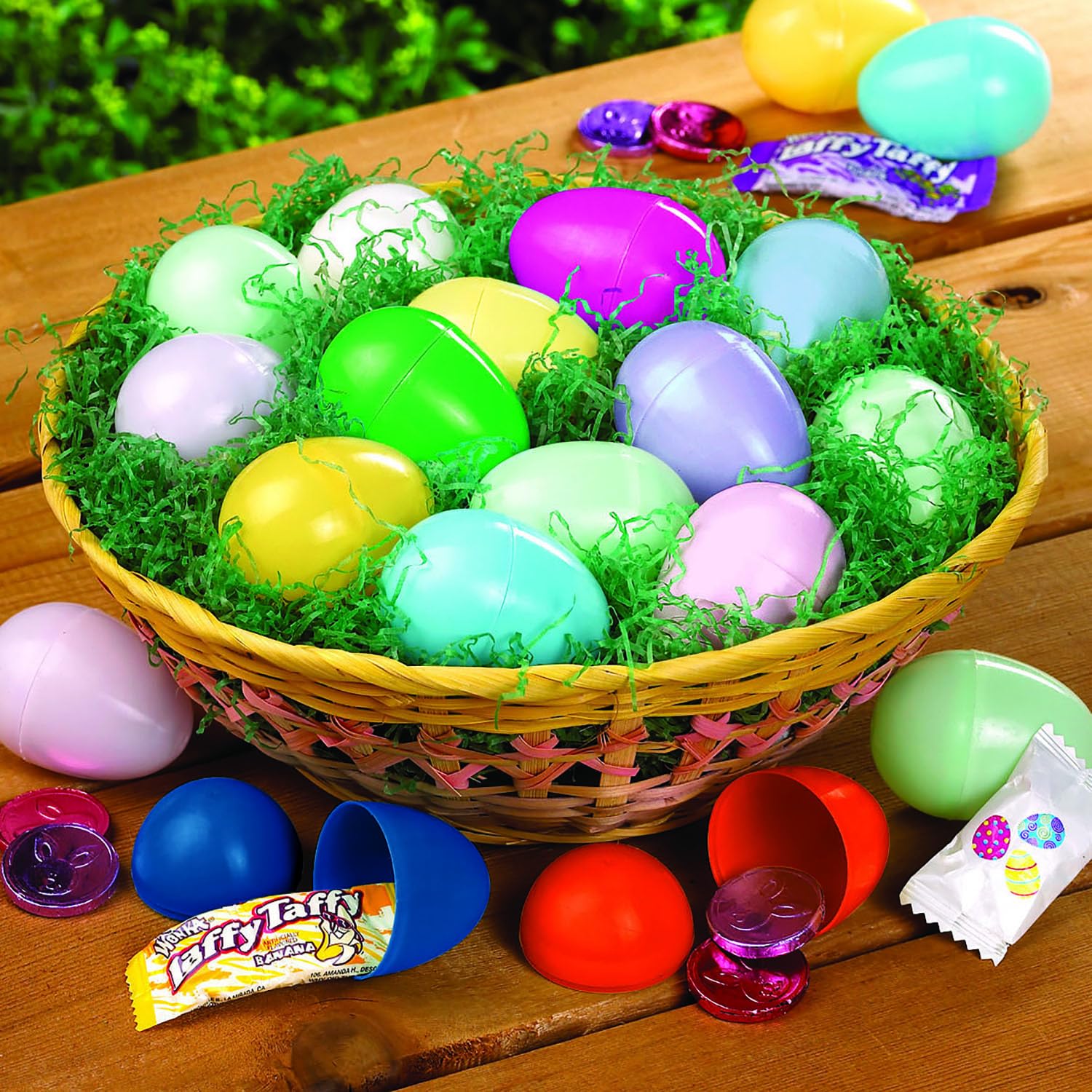 Fun Express Candy Filled Easter Eggs Bulk 24 Pack - Pre-Filled Plastic Easter Eggs with Chocolate Candy Inside | Pastel Colors for Hunt Party Supplies