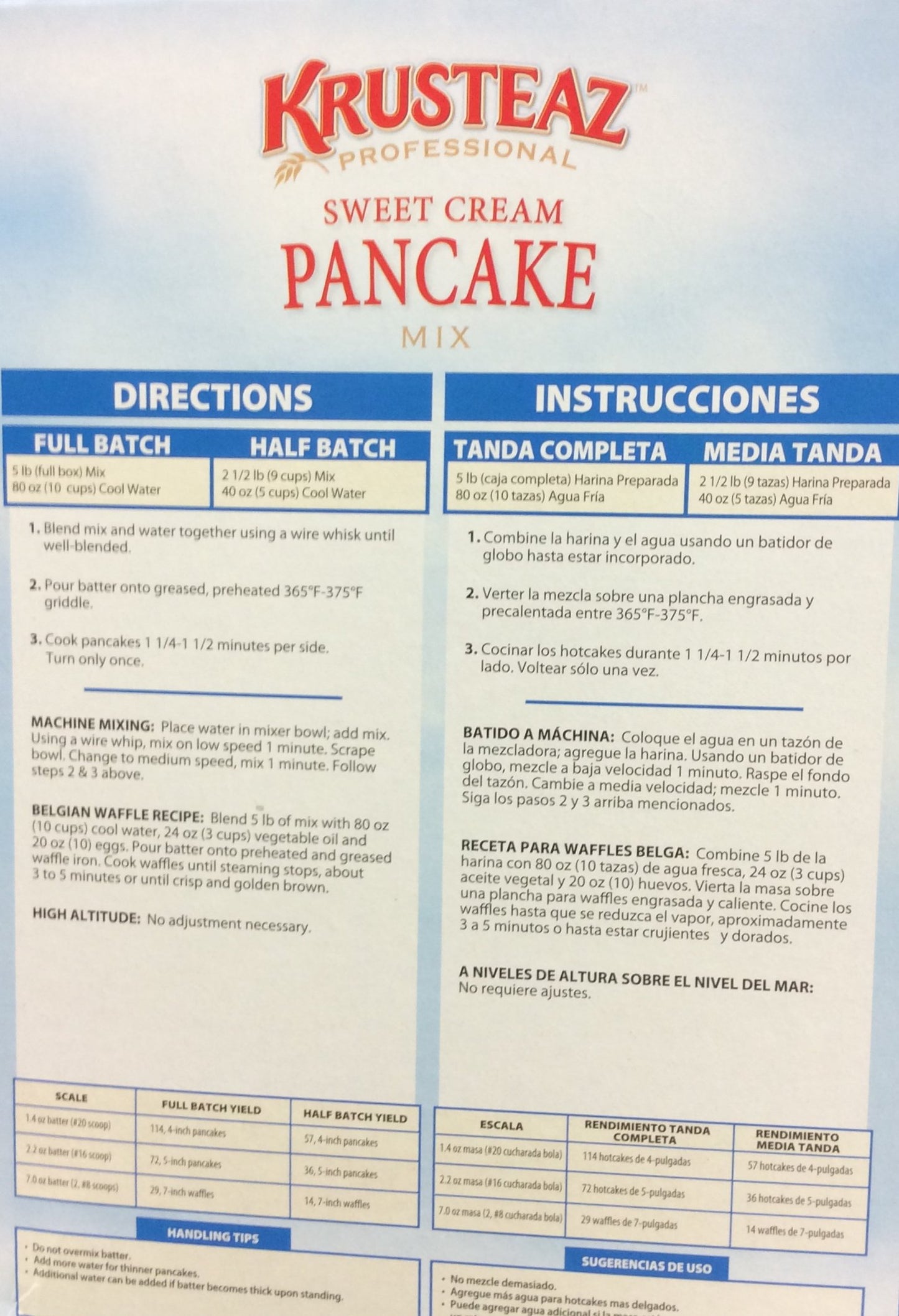 Krusteaz SWEET CREAM PANCAKE Mix 5lbs. (2-Pack) Restaurant Quality