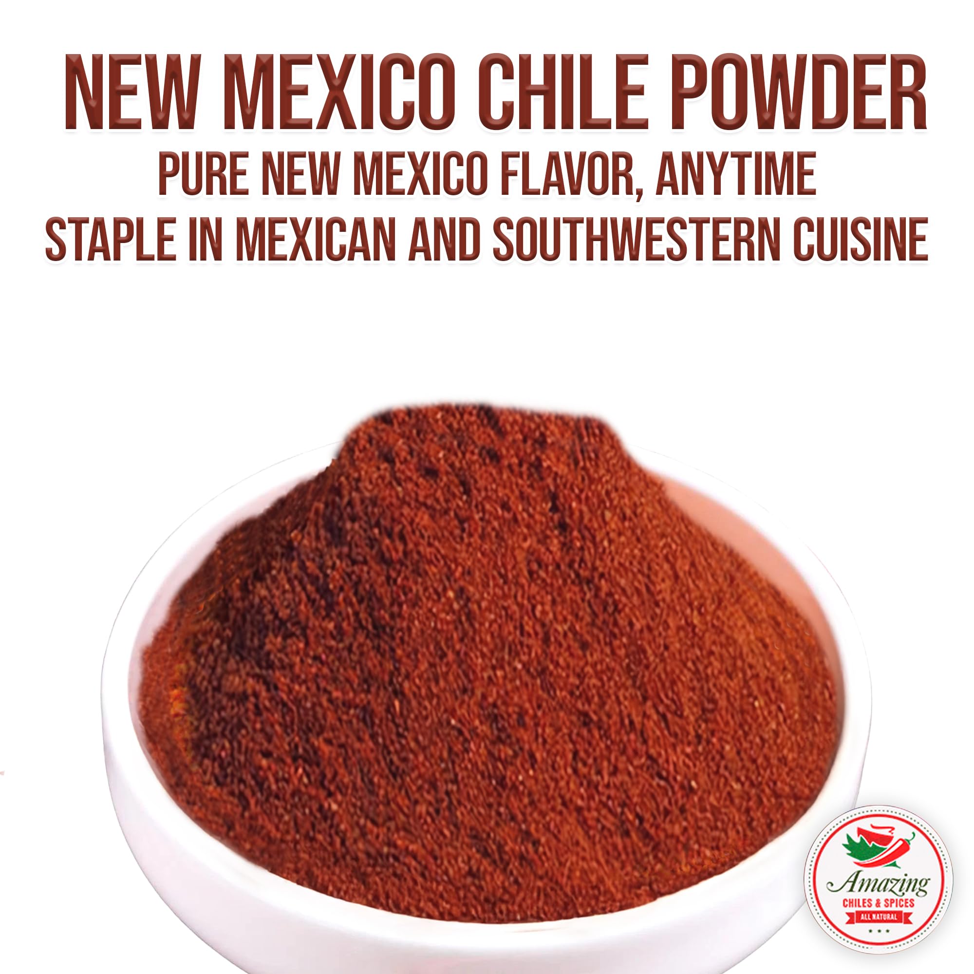 New Mexico Chili Powder (4oz) - Natural and Premium. Great For Stews, Soups, Meat Rubs, Salsa, Enchiladas and More. Moderate Heat. By Amazing Chiles