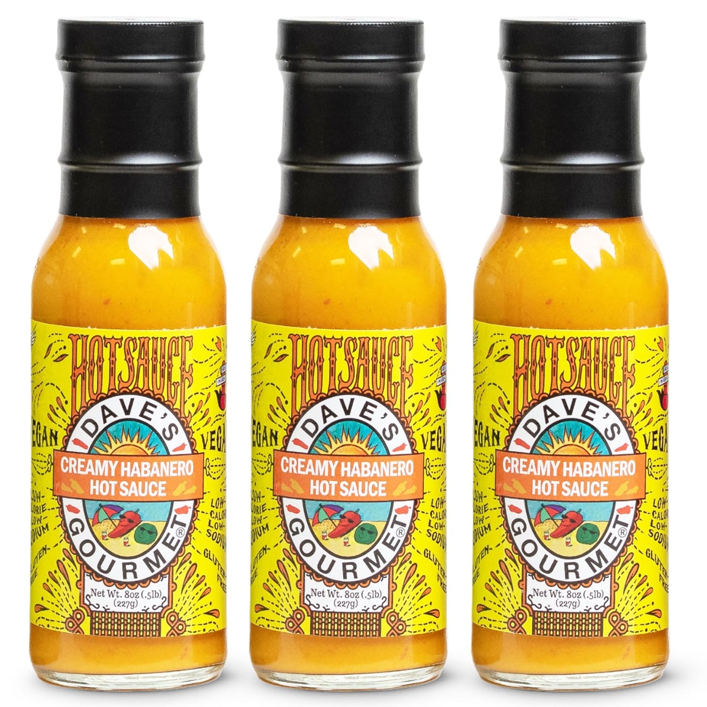 Dave's Gourmet Creamy Habanero Hot Sauce - Moderately Spicy Creamy Texture - Hot Sauce for Tacos, Grilled Meats, and Dips - Habanero Sauce With Red