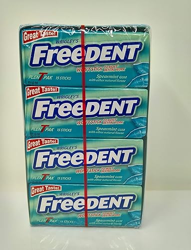 Wrigley's Freedent Spearmint Gum, 15 count