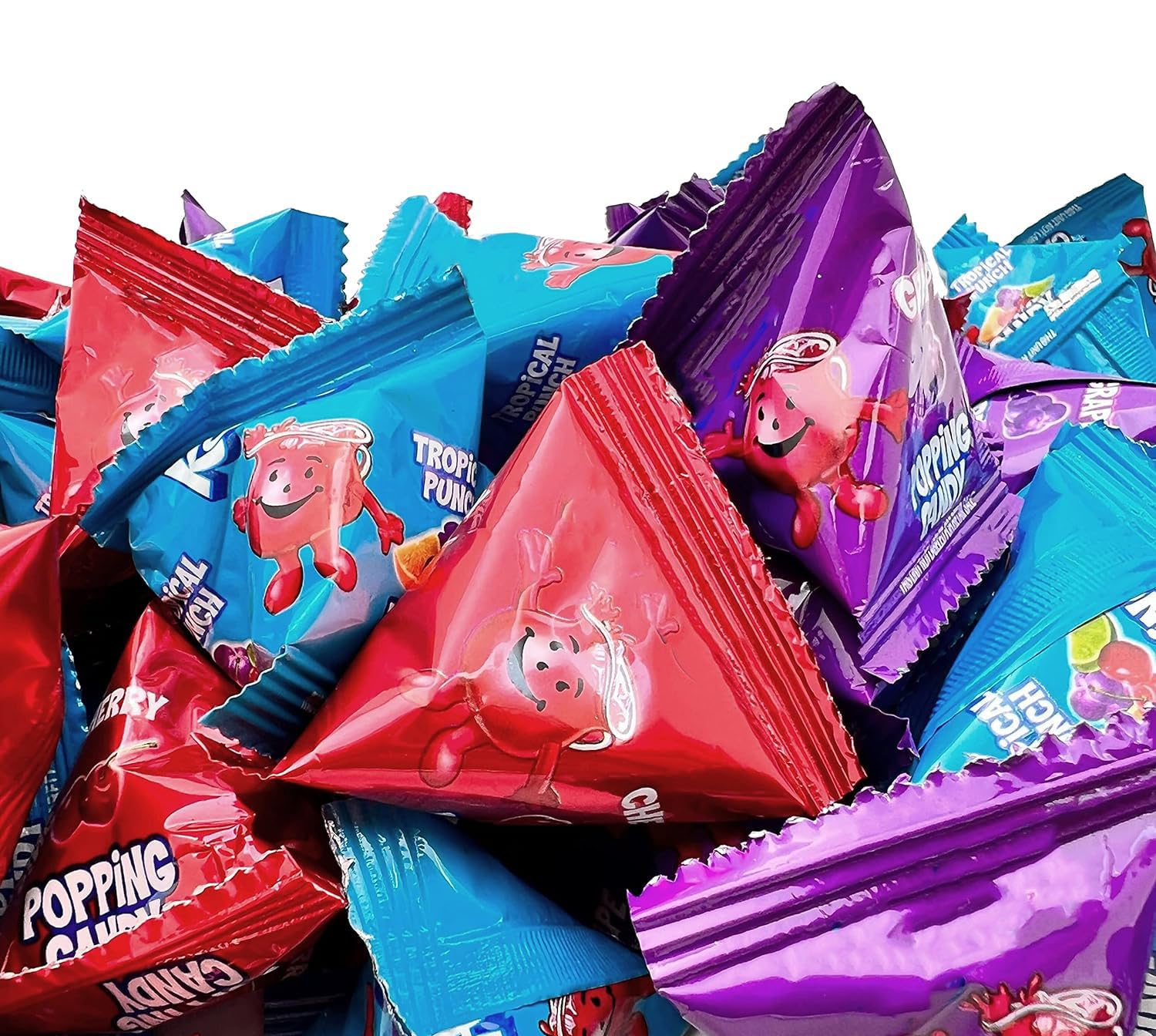 Popping Rocks Candy - 40 Count Bag - Popping Rock Candy in Assorted Fruit Flavors - Tropical Punch, Grape, and Cherry - Fun Goodie Bags & Pinata