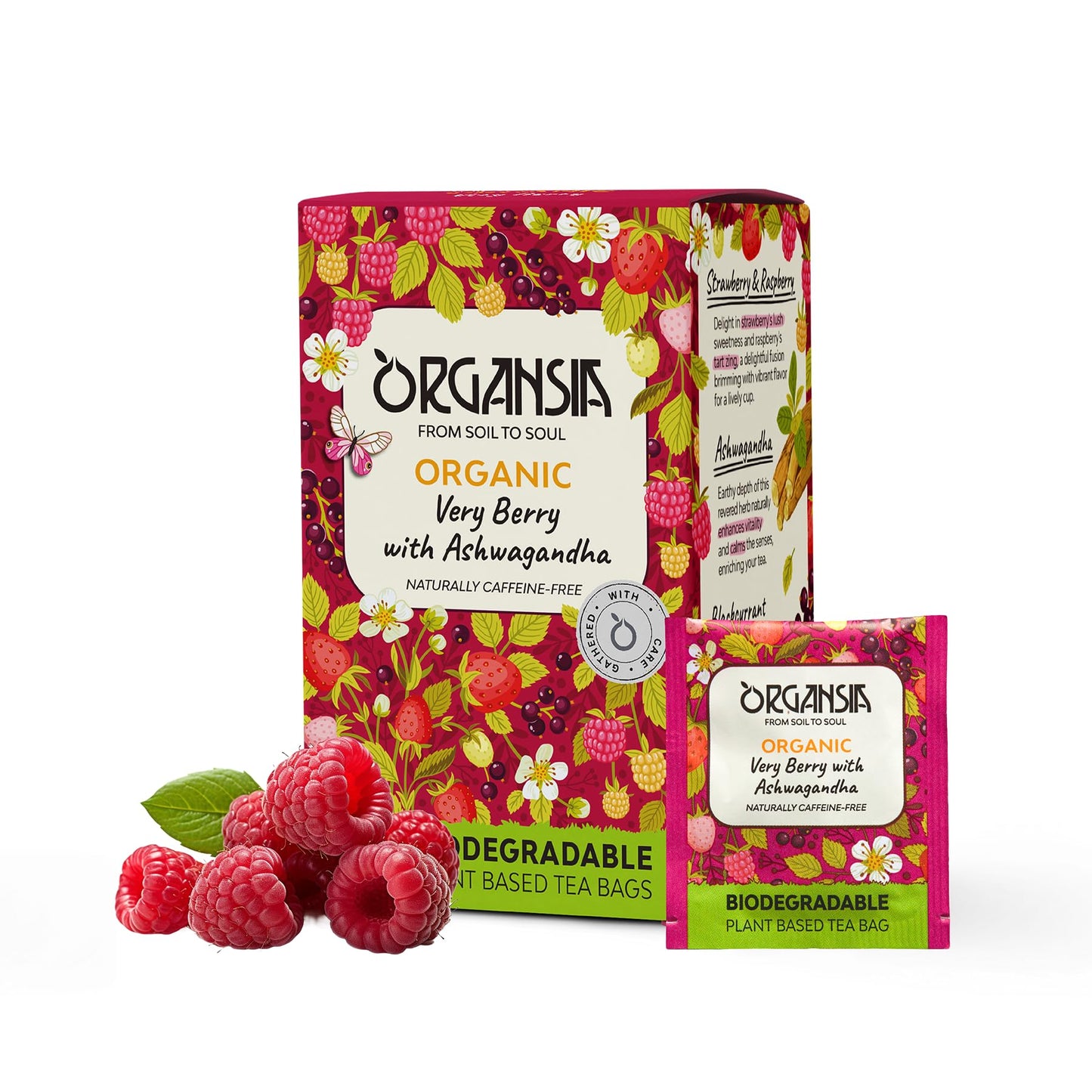 Organsia Herbal Tea - Very Berry with Ashwagandha - Certified Organic - Caffeine Free