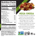 Power Up Trail Mix, Mega Omega Trail Mix, Non-GMO, Vegan, Gluten Free, No Artificial Ingredients, Gourmet Nut, 14 Ounce Bag