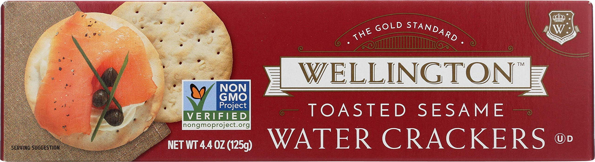 Wellington Toasted Sesame Water Crackers, 4.4-Ounces (Pack of 12)