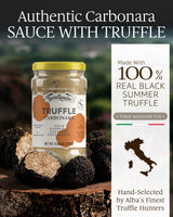 TartufLanghe Black Truffle Carbonara Sauce - Creamy Pasta Sauce with Egg Yolk, Cheese, and Summer Black Truffle from Italy, Authentic Italian Food, No