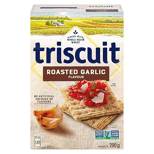 Christie TRISCUIT Roasted Garlic Crackers, 200g/7.1 oz., (Imported from Canada)
