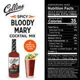 Collins Spicy Bloody Mary Mix, Made With Tomato, Garlic, Worcestershire, Horseradish, Cayenne and Other Spices, Brunch Cocktail Recipe, Bartender