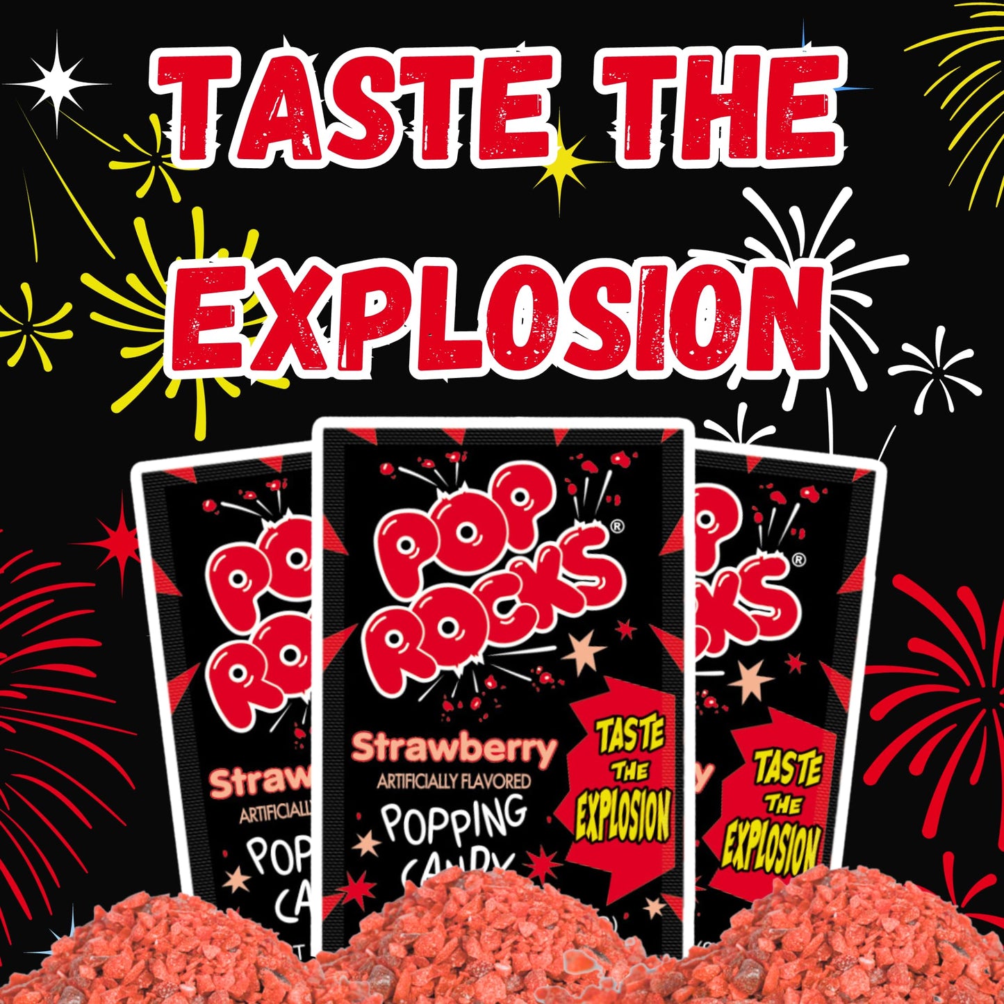 Pop Rocks Candy - Pop Rocks Bulk Pack by Gaudum (Strawberry, 1 Count (Pack of 9))
