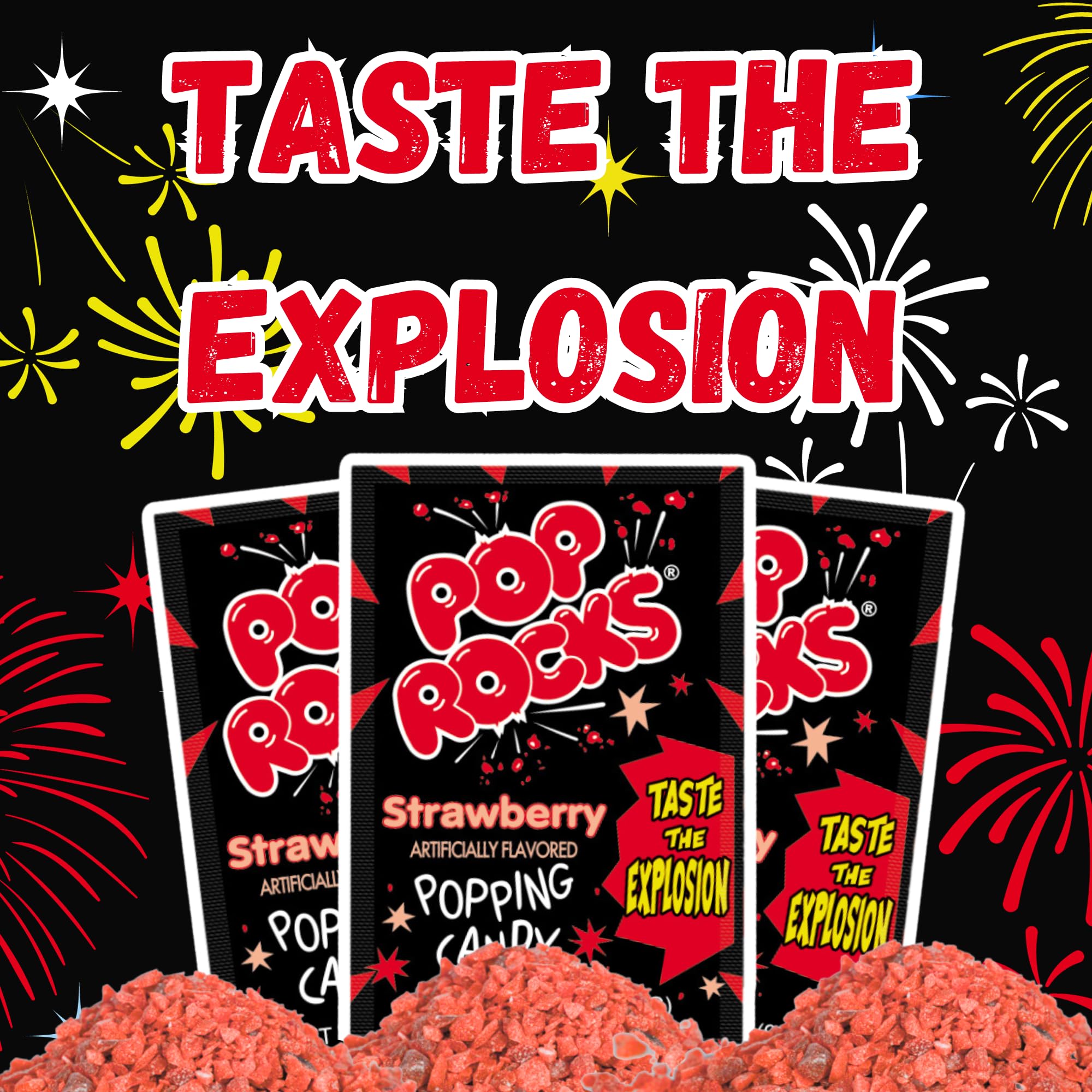Pop Rocks Candy - Pop Rocks Bulk Pack by Gaudum (Strawberry, 1 Count (Pack of 9))