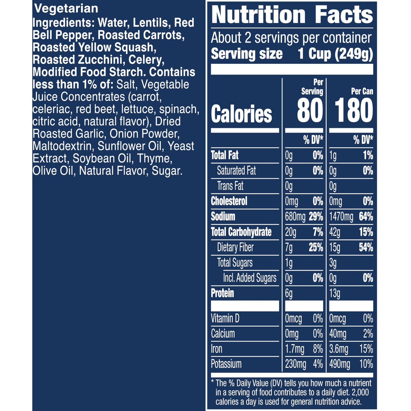 Progresso Vegetable Classics, Lentil With Roasted Vegetables Canned Soup, Gluten Free, 19 oz.