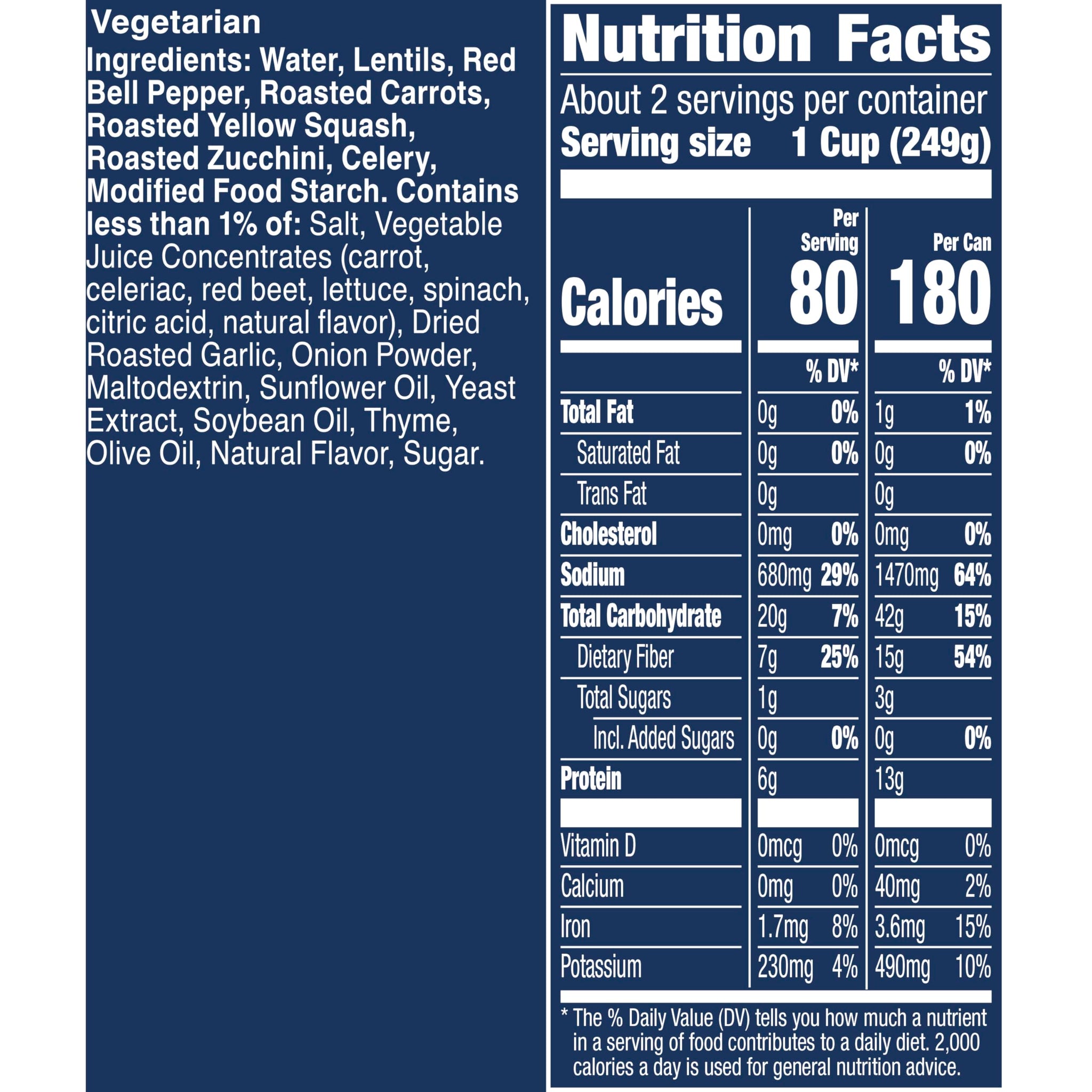 Progresso Vegetable Classics, Lentil With Roasted Vegetables Canned Soup, Gluten Free, 19 oz.