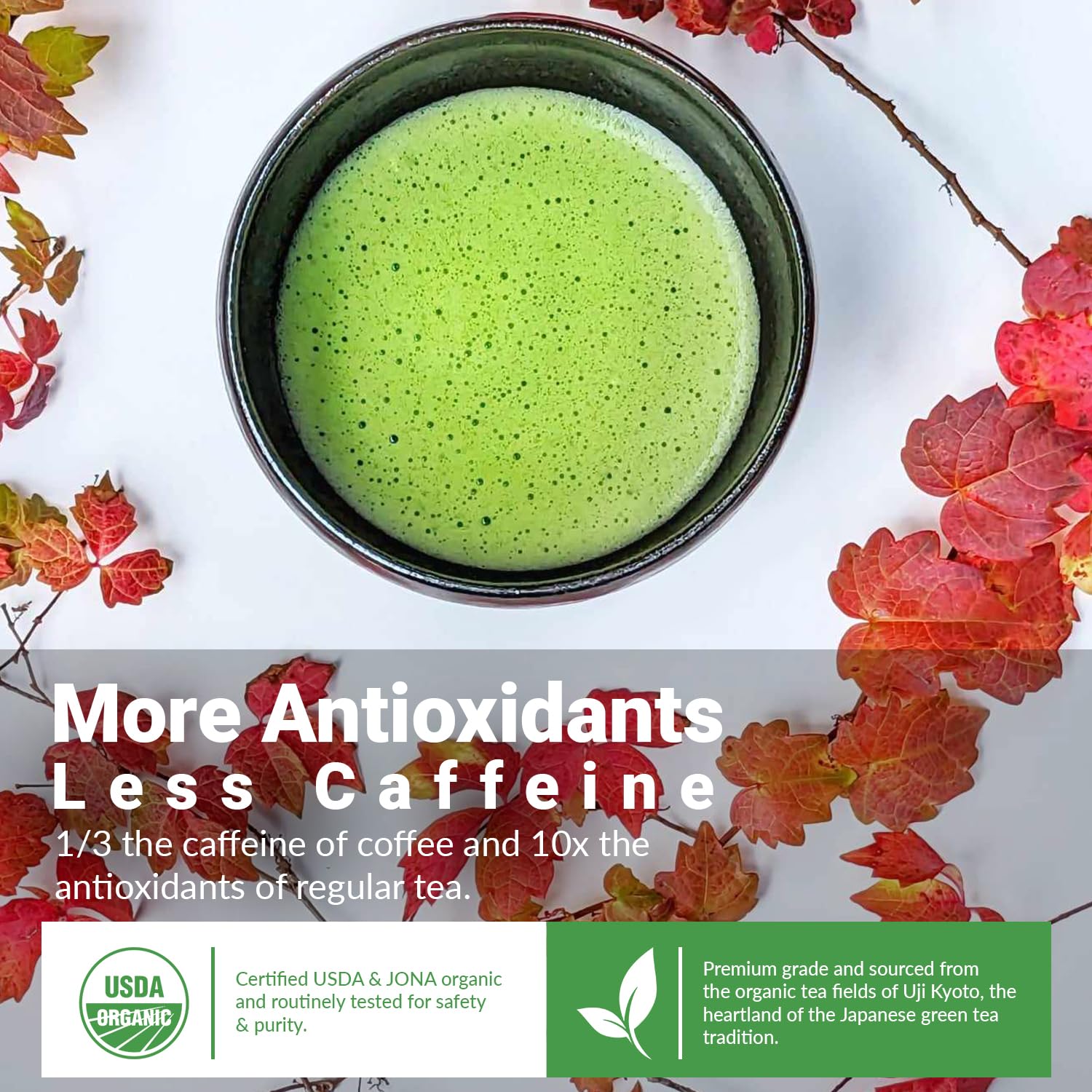 Matcha Moon Spring Zen Superior Ceremonial Grade Matcha Green Tea Powder | Traditional Organic Japanese Matcha Powder from Uji Kyoto | Ideal for Daily