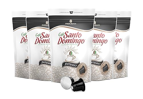 Café Santo Domingo Intenso Capsules - Compatible with Nespresso Original Brewers - Product from the Dominican Republic (50 Count)