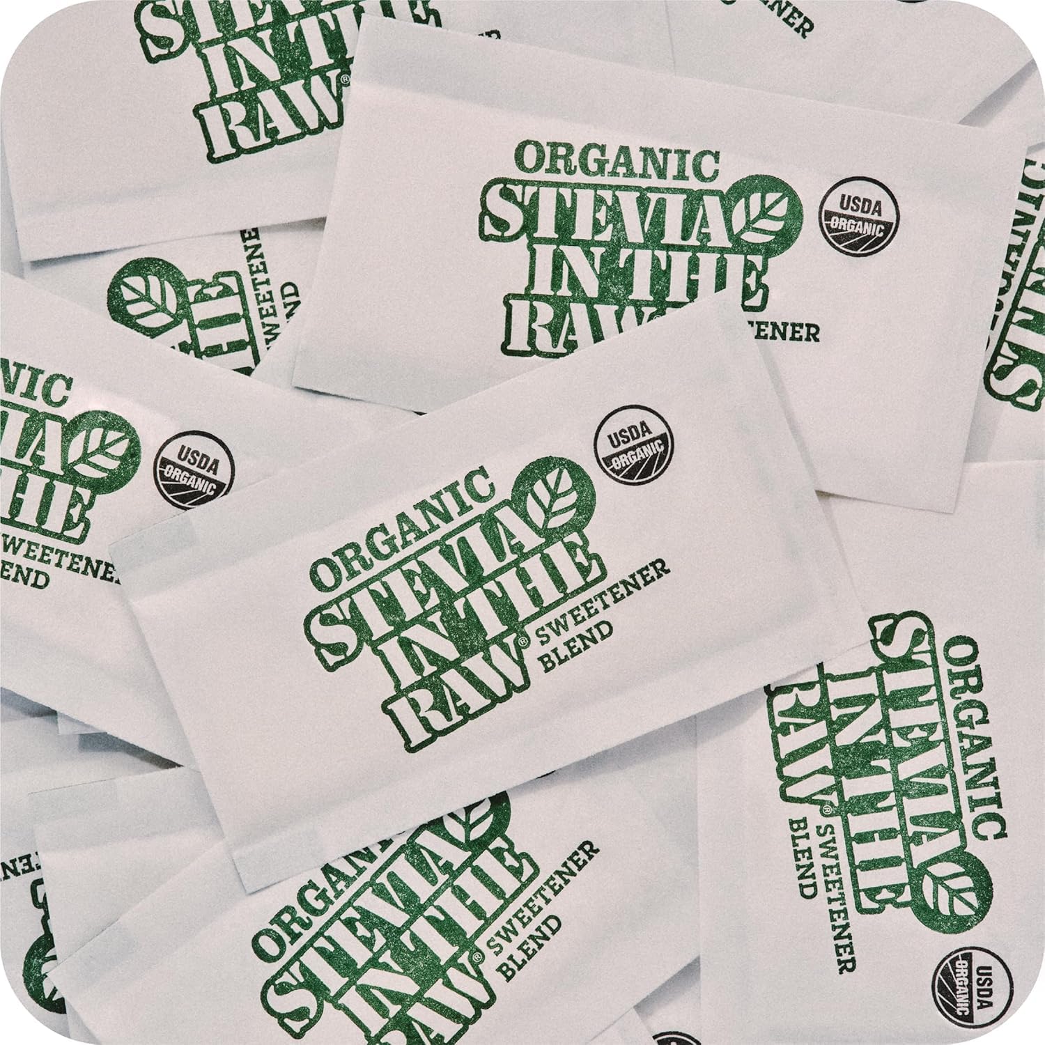 Stevia In The Raw Organic Stevia Sweetener Packets, 300 Ct, Zero Calorie Stevia Sugar Substitute Packets, No Erythritol or Artificial Flavors, USDA Organic, Non-GMO Project Verified, Vegan
