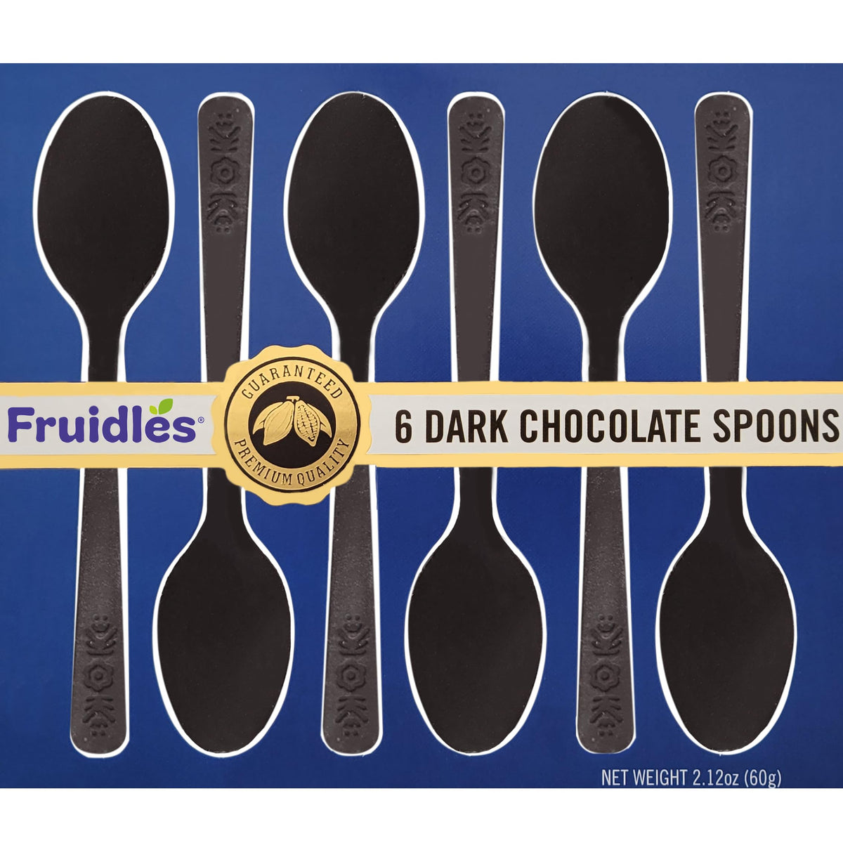 Fruidles Dark Chocolate Spoons, Candy Hot Chocolate Stirrers, Gourmet Cocoa Stirrer, Non-GMO, 6 Spoons per Box (4-Pack)