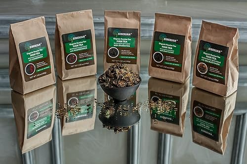 Natural Tea drink based on Ivan Tea and Berries (Set with natural berries: black currant, lingonberry, blueberry, raspberry and sea buckthorn)