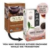 Numi Organic Tea Chinese Breakfast, 18 Count Box Of Tea Bags (Pack Of 6), Yunnan Black Tea