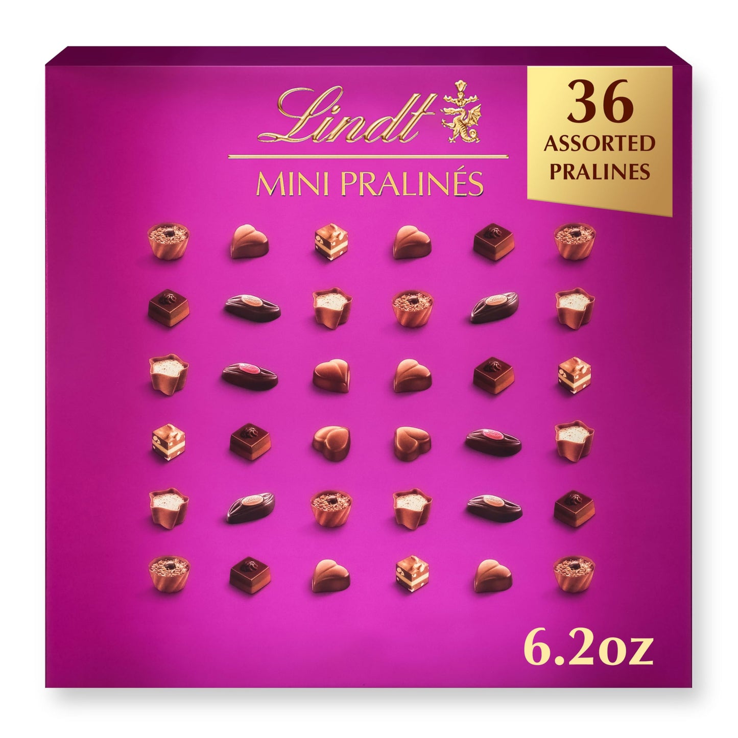 Lindt Mini Pralines, Assorted Chocolate Candy Pralines With Premium Filling, Great For Gift Giving, 6.2 oz. Gift Box