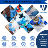 UBLUE 100 Nitrile Gloves, Disposable Gloves 4 MIL, Medical Examination, Non-Sterile, Powder Free, Latex Free Box of 100 Small, UW8284, Small 4mil