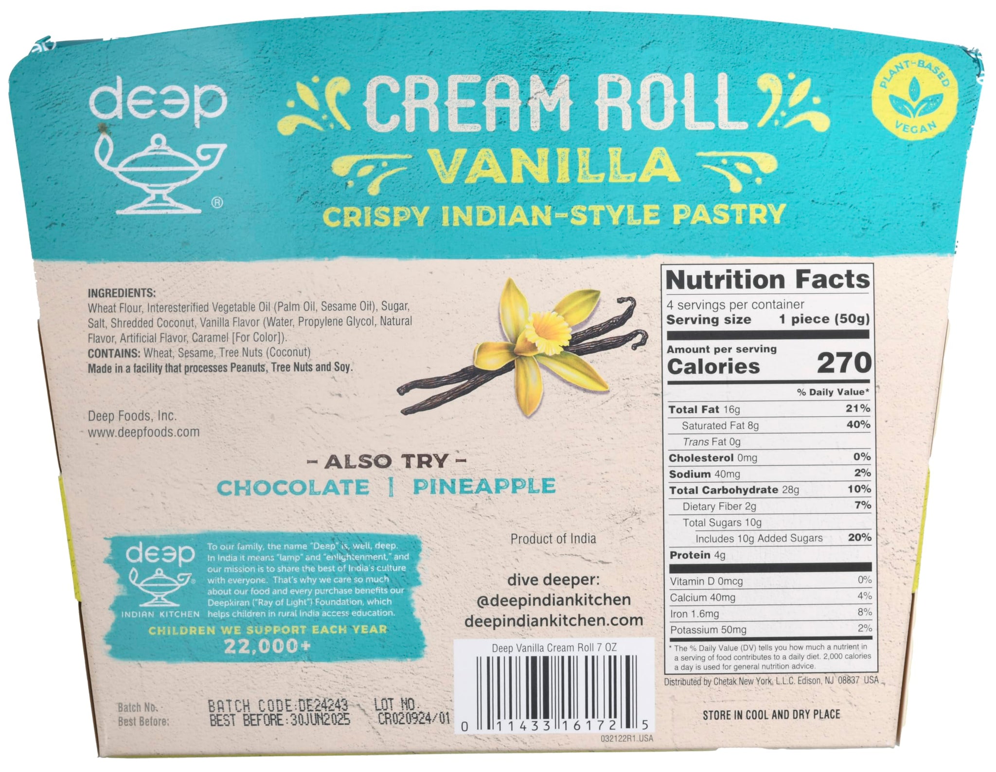 Cream RollsVanilla 4 Piece (7oz)