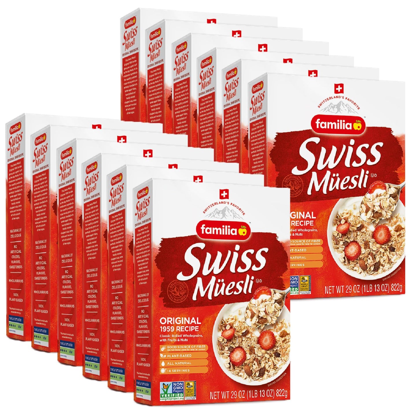 Familia Swiss Muesli Cereal 12 x 29oz | Original Recipe Familia Muesli Multipack (29 Ounce-Pack of 12)