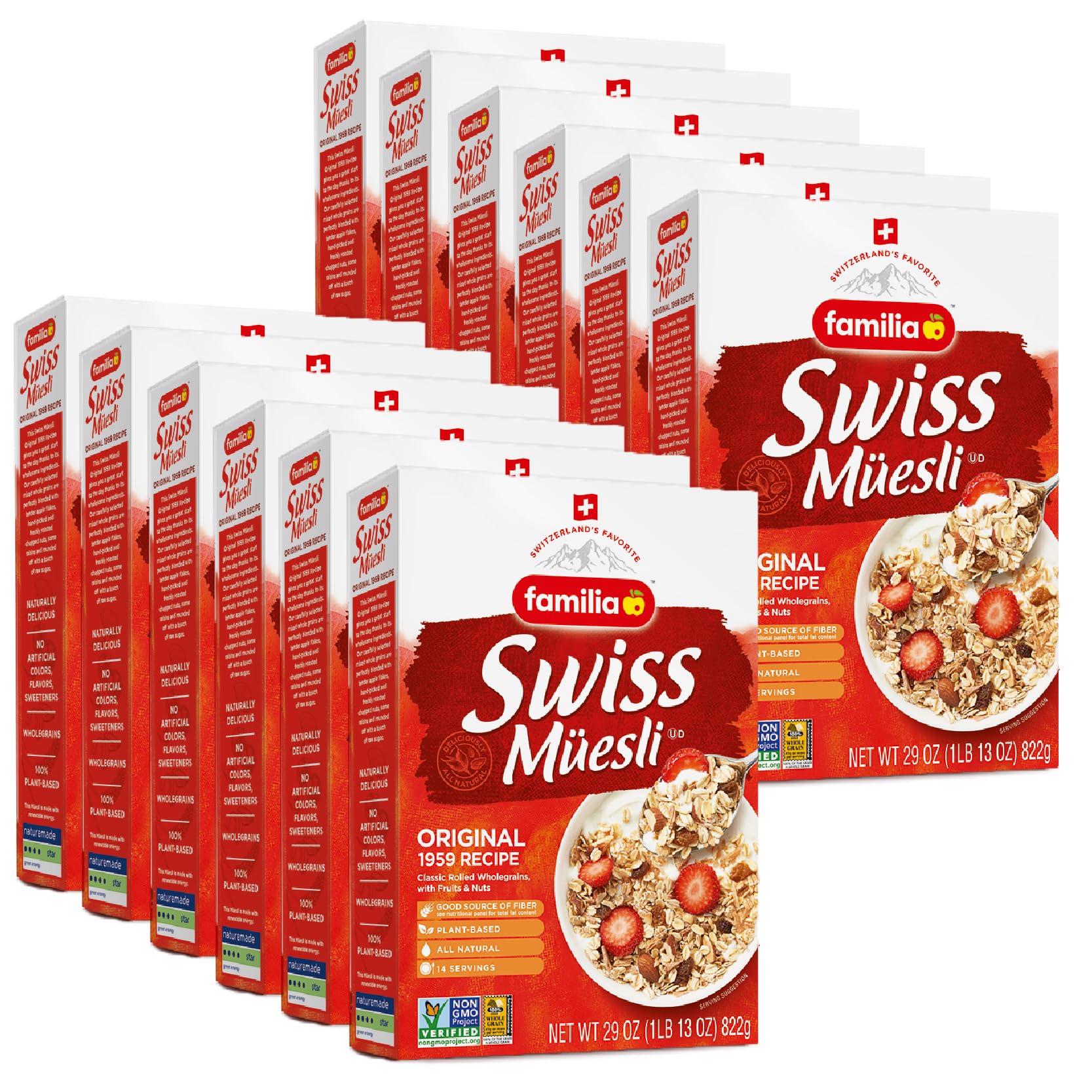 Familia Swiss Muesli Cereal 12 x 29oz | Original Recipe Familia Muesli Multipack (29 Ounce-Pack of 12)