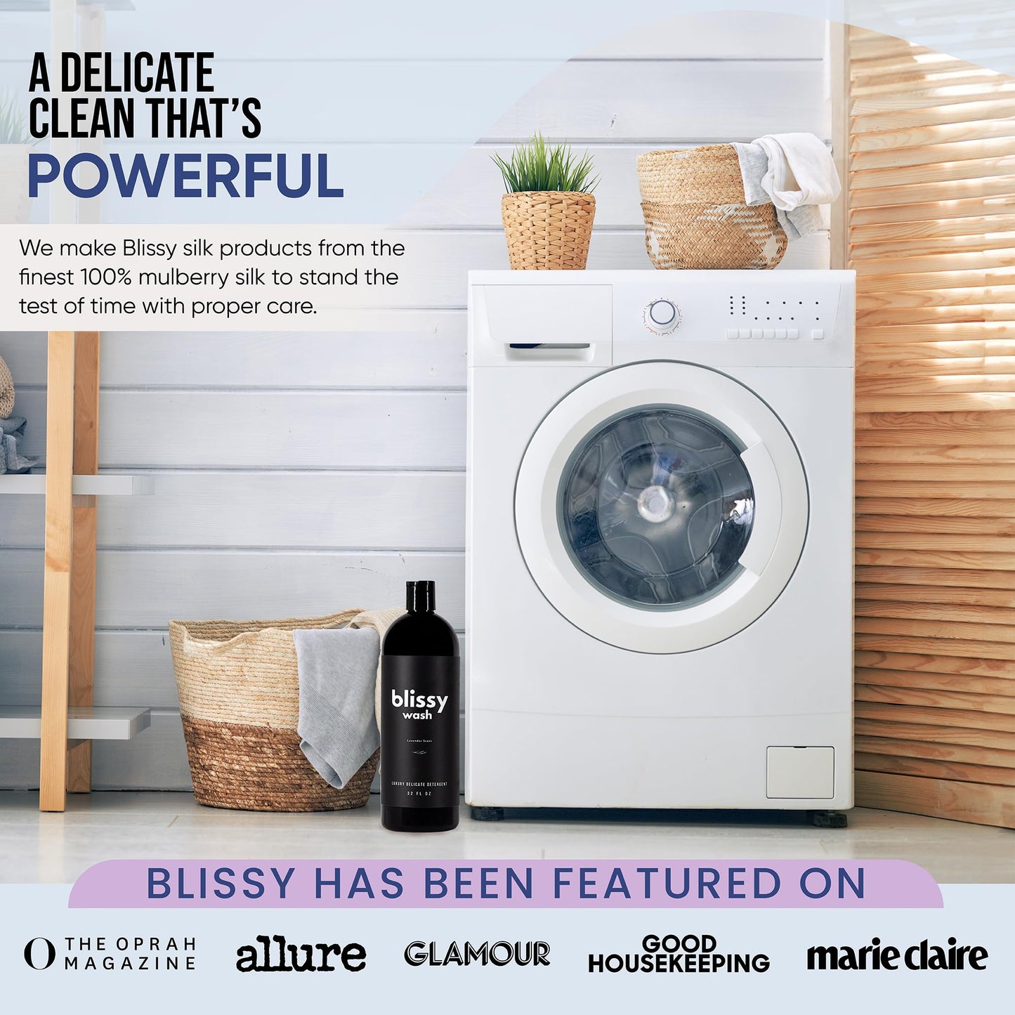 Plant Based Natural Laundry Detergent - Wool, Silk & Cashmere Detergent for Washing Machine - Naturally Scented with Lavender Oil - Silk Detergent