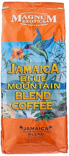 Magnum Jamaica Blue Mountain Coffee Blend - 2lbs Whole Bean (4 Pack)