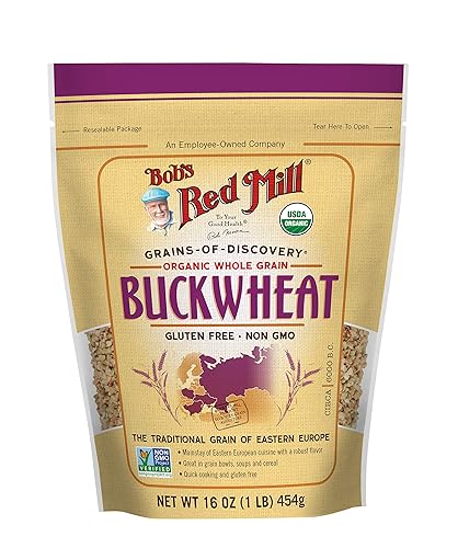 Bob's Red Mill Organic Gluten Free Buckwheat Groats, 16 Ounce (Pack of 4)