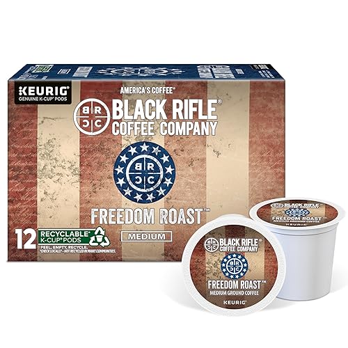 Black Rifle Coffee Company Freedom Blend, 12 Count, Medium Roast K Cups - Single Serve K Cups Coffee Pods - Kcup Pods Compatible with Keurig 1.0 & 2.0