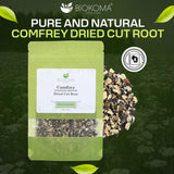Biokoma Comfrey Dried Root 50g 1.76oz Cut & Sifted Dried Herb Symphytum officinale Topical Healing & Skin Support Salve Ointment Resealable Moisture