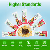 Orgain Organic Vegan Protein Bars, Peanut Butter Chocolate Chunk - 10g Plant Based Protein, Low Calorie Healthy Snacks, No Lactose or Soy Ingredients