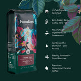Hoasties Coffee Buff Tail - USDA Organic Dark Roast Whole Bean Coffee, 100% Colombian Arabica, Pesticide & Chemical-Free, 16 oz