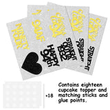 18pcs Black Gold Glitter Dessert Cupcake Pick for Straight Outta 1932 Cheer to 94 Years Old Theme Decor Supplies Happy 94th Birthday Party Decoration