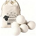 Ruovselz Wool Dryer Balls (6pc) - 100% Organic New Zealand Wool, Natural Fabric Softener, Reusable, Reduces Wrinkles & Drying Time, Eco-Friendly