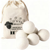 Ruovselz Wool Dryer Balls (6pc) - 100% Organic New Zealand Wool, Natural Fabric Softener, Reusable, Reduces Wrinkles & Drying Time, Eco-Friendly