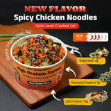 HealSpot High Protein Spicy Chicken Ramen,Dry Tossed Noodles,More 31g Plant-Based Protein Pasta,Low Fat,Low Carb,Non-GMO,Keto & Vegan