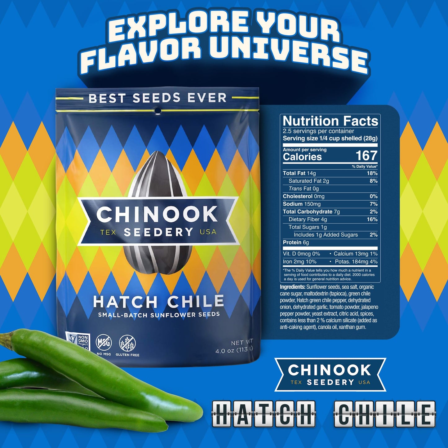 Chinook Seedery Roasted Sunflower Seeds - Jumbo Seeds Keto Snacks - Best For Snack Packs - Gluten Free, Non GMO Snack Food Gifts - 4 Ounce (Pack of 3)