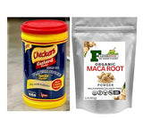 Checkers Custard Vanilla Flavor 400g1 Jar | With Organic Maca Root Powder 8oz | Gluten Free & Non GMO | Gelatinized Bioavailability Enhancer | 1 Pack