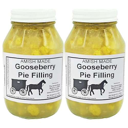 Amish Pie Filling - TWO 32 Oz Jars (Gooseberry)