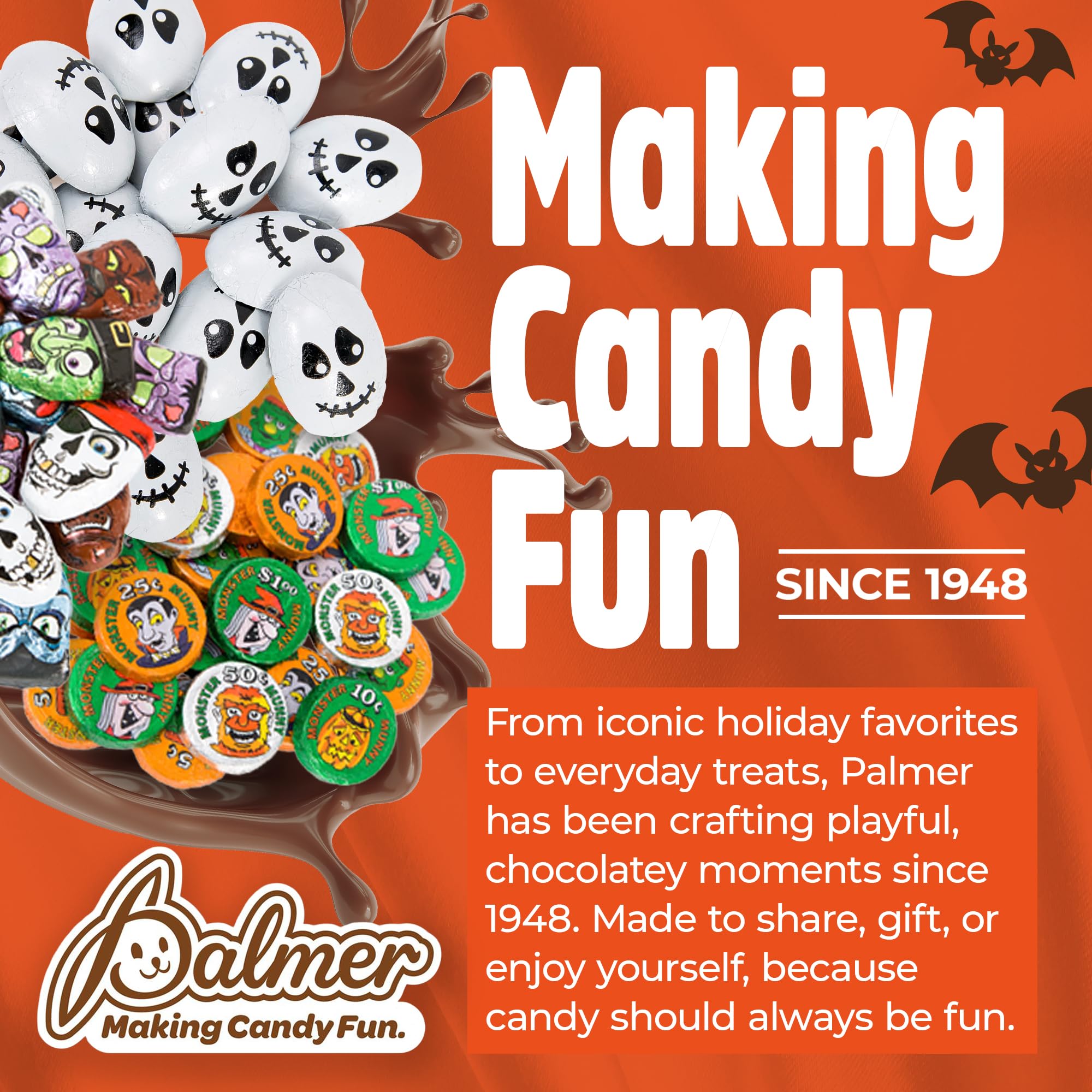 R.M. Palmer Milk Chocolate Gold Coin Half Dollars, Bulk Bag, Fun Sized, Treats, Candy, and Snacks (1 Pound, 12 Mesh Packs)